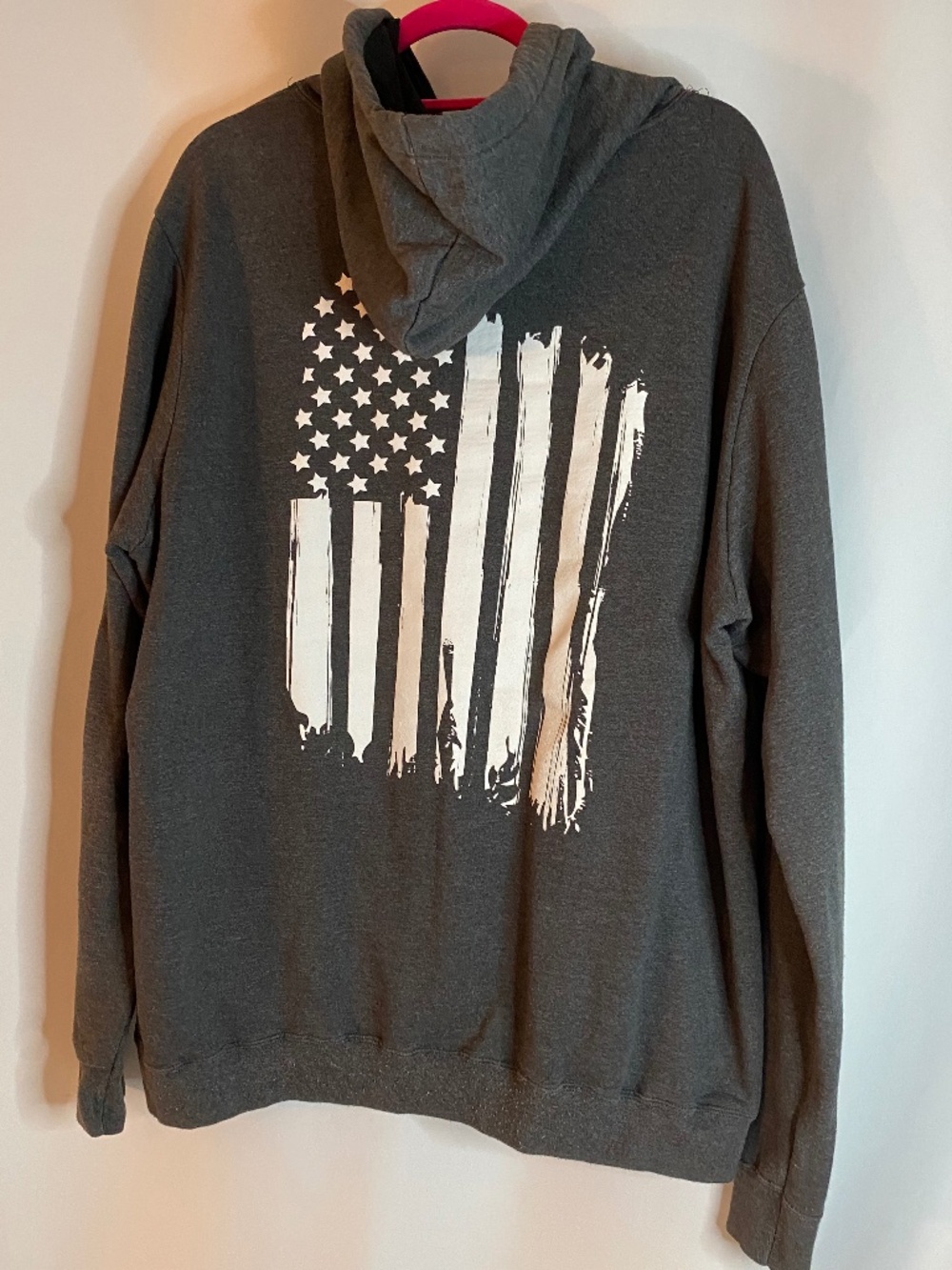 Mens Nine Line American Flag Hoodie, 2XL